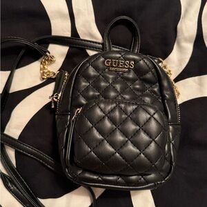 Guess Black mini bag with Gold Accents